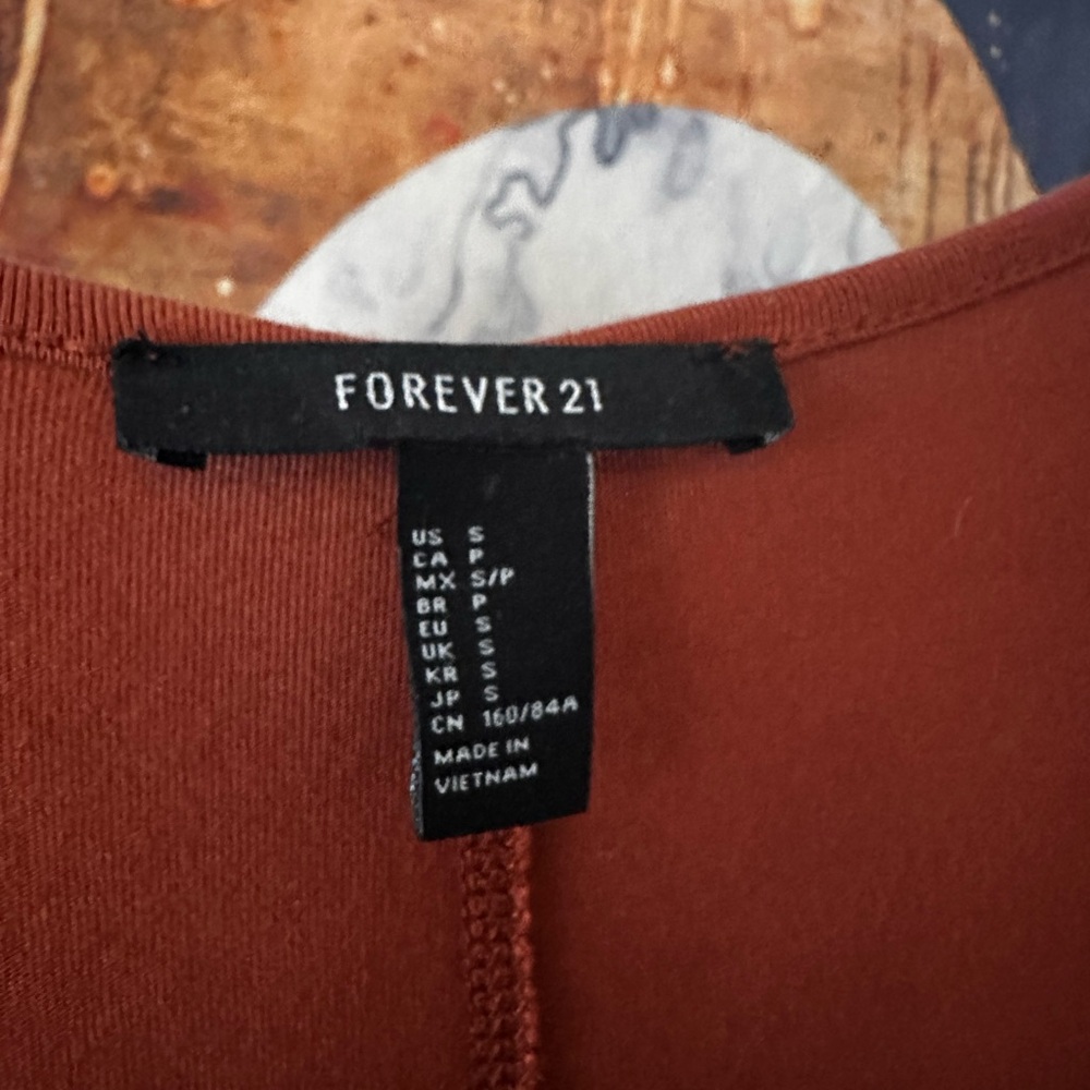 Elegant Rust Long Sleeve Dress - Picture 6 of 7